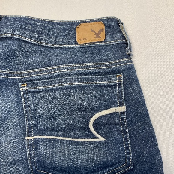 American Eagle Women's Juniors Denim Shorts Pocket Design Stretch Sz 2‎ Cutoffs - Picture 4 of 7
